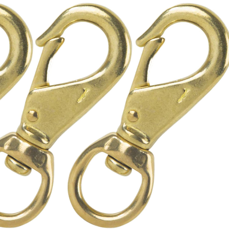 [Australia - AusPower] - Faneta 3-1/4'' Brass Swivel Snap Hooks Heavy Duty 3/4'' Swivel Eye - Solid Brass Scuba Diving Clips #1 - Seadog Line, Anchor Lines, Bags, Belting, Leashes, Straps, Luggage, Leathercarft (Pack of 4) 