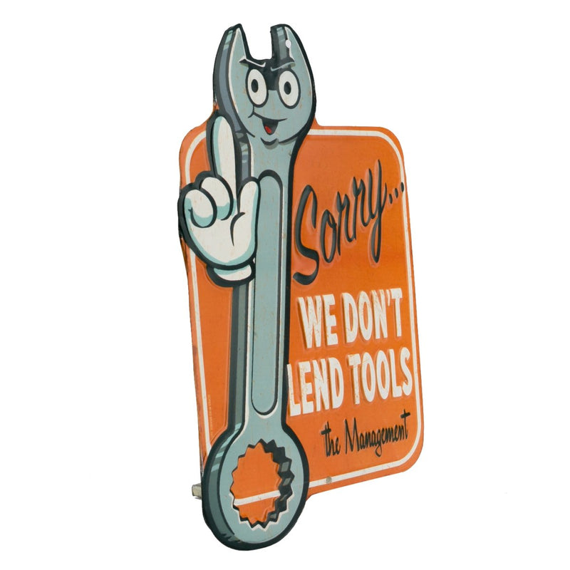 [Australia - AusPower] - Open Road Brands We Don't Lend Tools Embossed Metal Sign Orange 