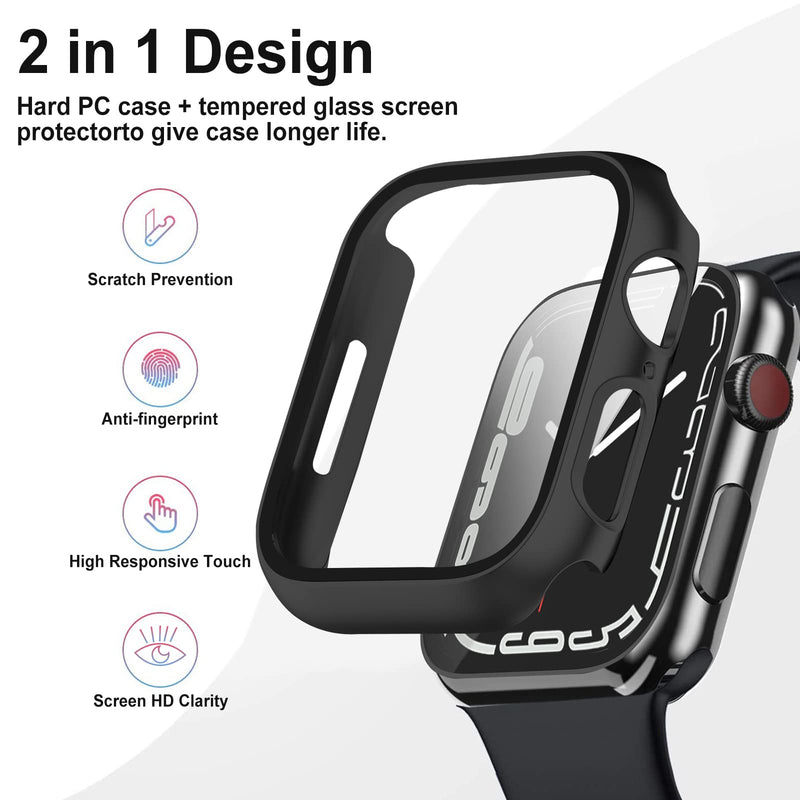 [Australia - AusPower] - Hard PC Case for Apple Watch Series 4/5/6/SE 40mm, Built-in Screen Protector Anti Fingerprint Scratch Resistant iWatch Series Full Coverage Cover for Women Men，Black 40mm Black 