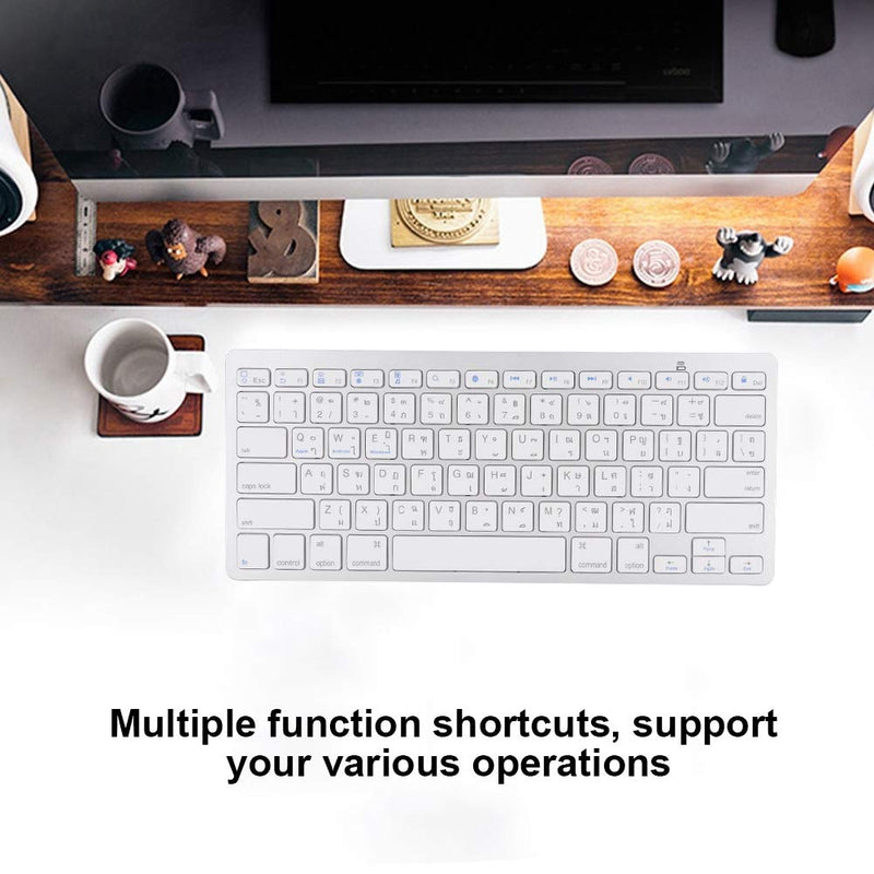 [Australia - AusPower] - Multi-Functional Ultra Slim Bluetooth Thai Wireless Bluetooth Keyboard,Ultra-Thin Floating Button 78-Key Design with Replaceable Battery,Professional Customization,for iOS/Mac/Android/Windows 