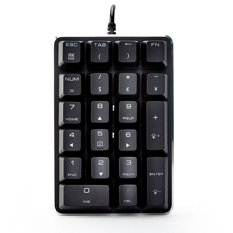 [Australia - AusPower] - Mechanical Numeric Keypad GATERON Blue Switch Wired Ice Blue Backlight Gaming Keypad/Keyboard 21 Keys Portable Numpad Extended Layout Black Magicforce by Qisan 