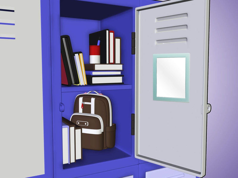 [Australia - AusPower] - 2 Pack Magnetic Locker Mirror for School Locker, Refrigerator, Office Cabinet, 6.3" x 4.8", Locker Accessories Rectangular Mirror for Girls and Boys (Soft Mint and White) White+ Light Blue 