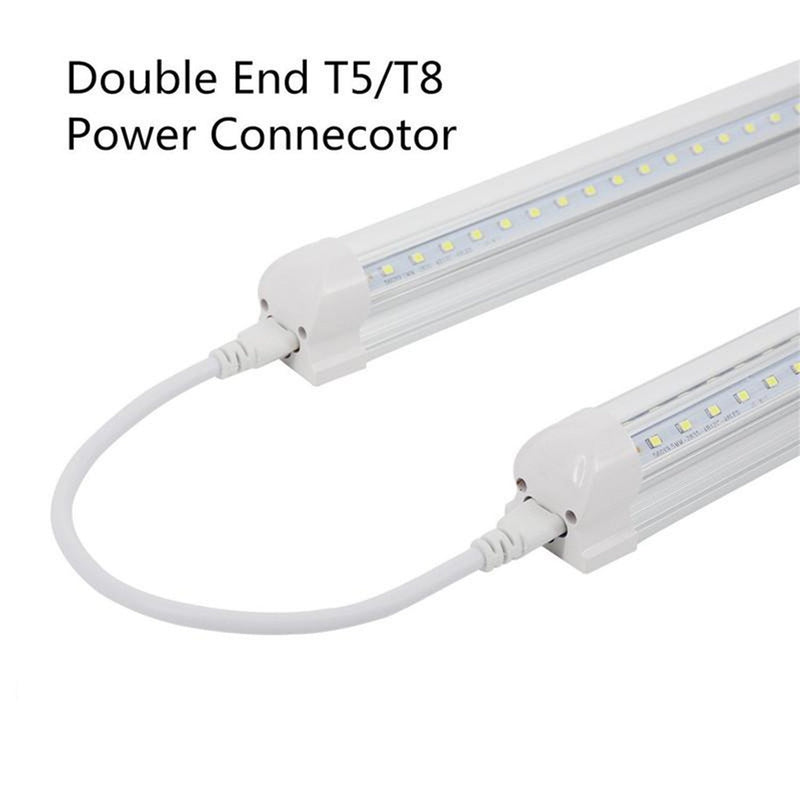 [Australia - AusPower] - T5 T8 LED Double End 3Pin Lamp Connecting Wire Ceiling Lights Daylight LED Integrated Tube Cable Linkable Cords for LED Tube Lamp Holder Socket Fittings with Cables White Color,（ 4.9FT / 1.5M ）.4-PACK 