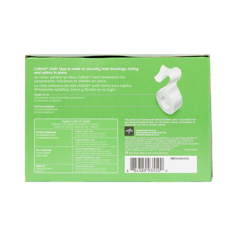 [Australia - AusPower] - CURAD Cloth Silk Adhesive Medical Tape, 1/2 Inch x 10 Yard Roll, Box of 24 