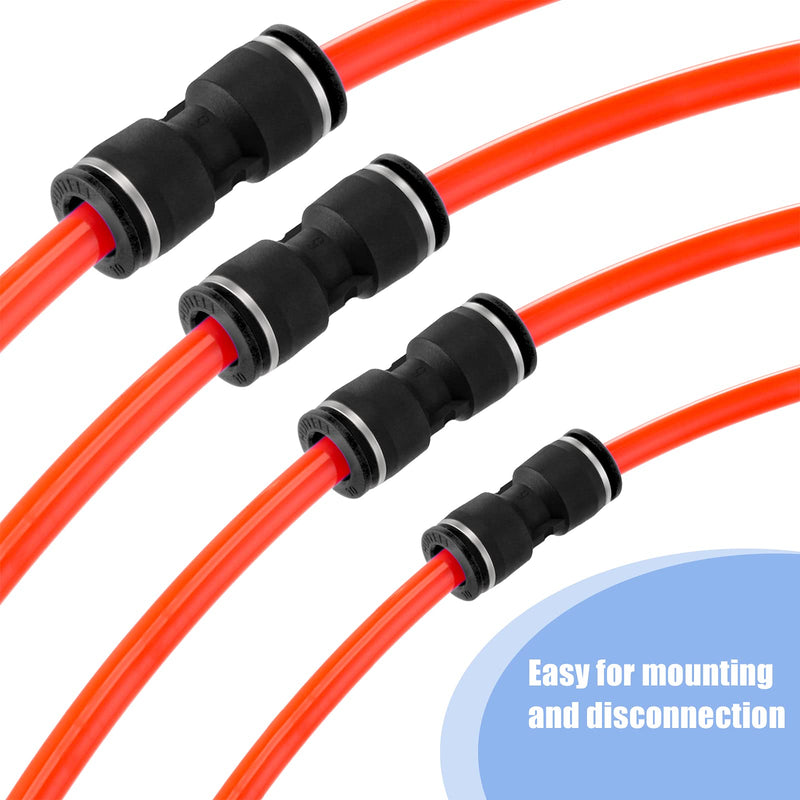 [Australia - AusPower] - 40 Pieces Straight Push Connectors, Push to Connect Fittings Kit Quick Release Pneumatic Connectors Air Line Fittings Connect Air Hose Fittings, 2 Way (Black,1/4 5/16 3/8 1/2) 