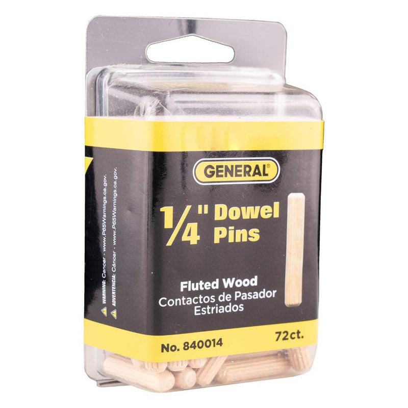 [Australia - AusPower] - General Tools 840014 1/4-Inch Fluted Wood Dowel Pins, 72-Pack 1/4 Inch Fluted Pins 