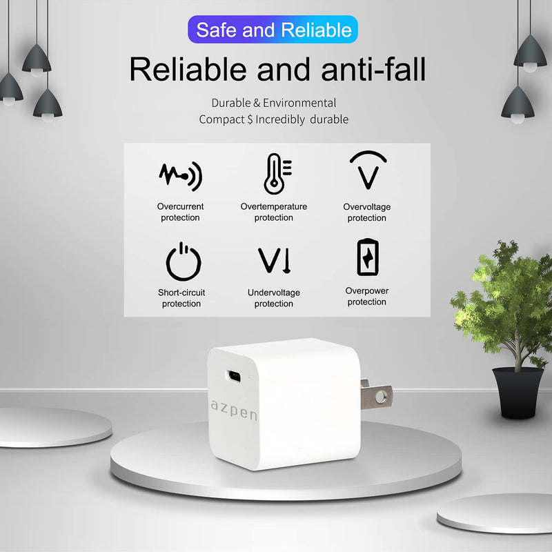 [Australia - AusPower] - PD 20 Watt USB Type c Wall Power Adapter and Fast Magnetic Wireless Charger by Azpen Quick Charger for iPhone 12 Models and All Other Qi Wireless Enabled Devices 