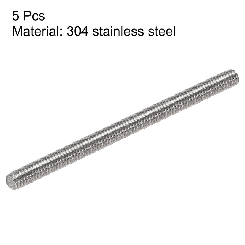 [Australia - AusPower] - uxcell 5Pcs M4 x 70mm Fully Threaded Rod 304 Stainless Steel Right Hand Threads,M4-0.7 Thread Pitch 