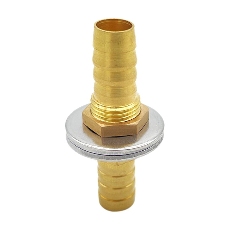 [Australia - AusPower] - Metaland Brass 1/4" Hose Barb Bulkhead Fitting Thru-Bulk Straight Adapter for Water Fuel Air 
