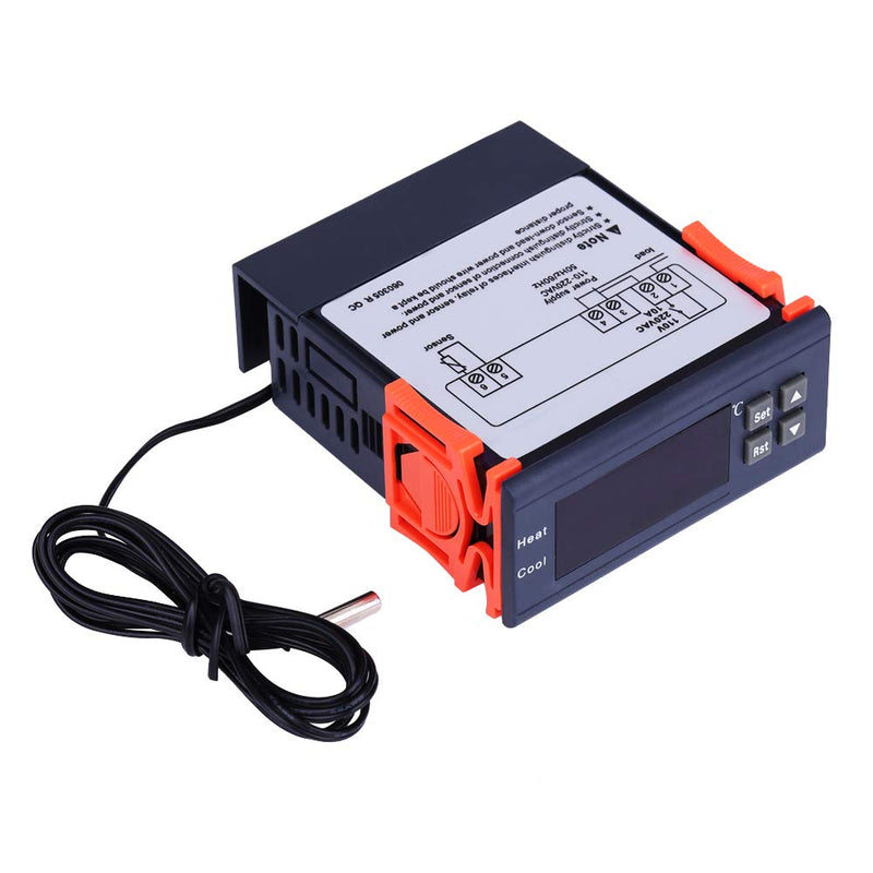 [Australia - AusPower] - Thermostat Controller Thermostat Controller STC-2000 Temperature Sensor Digital Display Heating and Cooling Modes for Industrial Production with Probe 