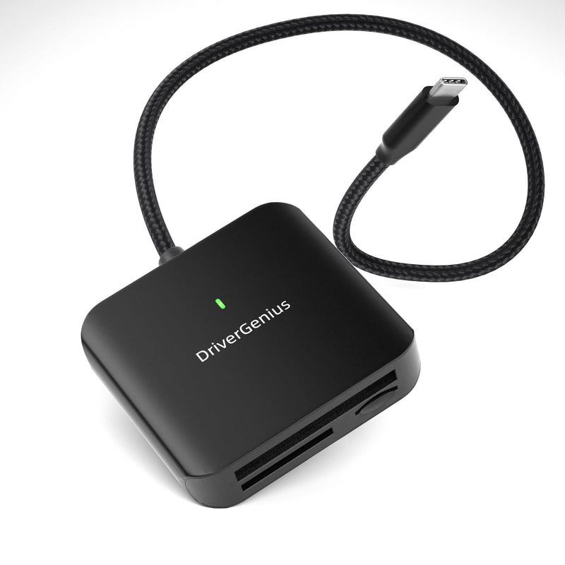 [Australia - AusPower] - DriverGenius HB080 | 3-in-1 Compact Flash (CF-I) Card Reader USB-C UHS-II SD/MicroSD Card Reader for DSLR Camera - Metal, Win & Mac 
