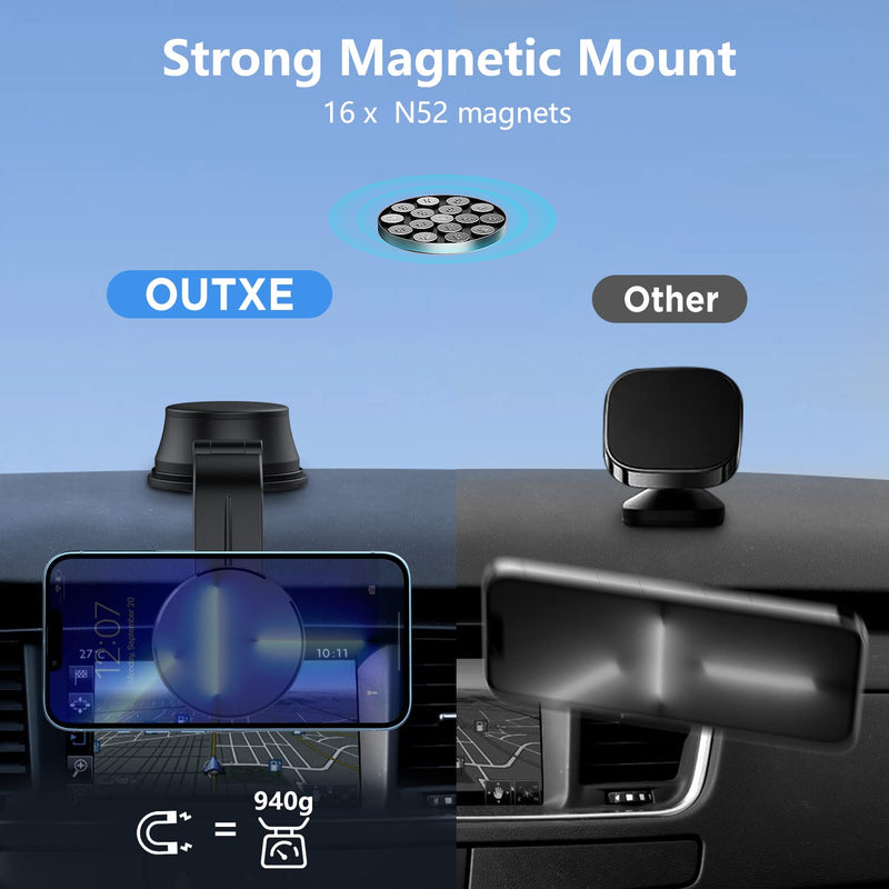 [Australia - AusPower] - Magnetic Car Mount Compatible with Magsafe for iPhone 12 13 Pro/Max/Mini, 360° Adjustable Strong Magnet Car Holder Dashboard -Black 
