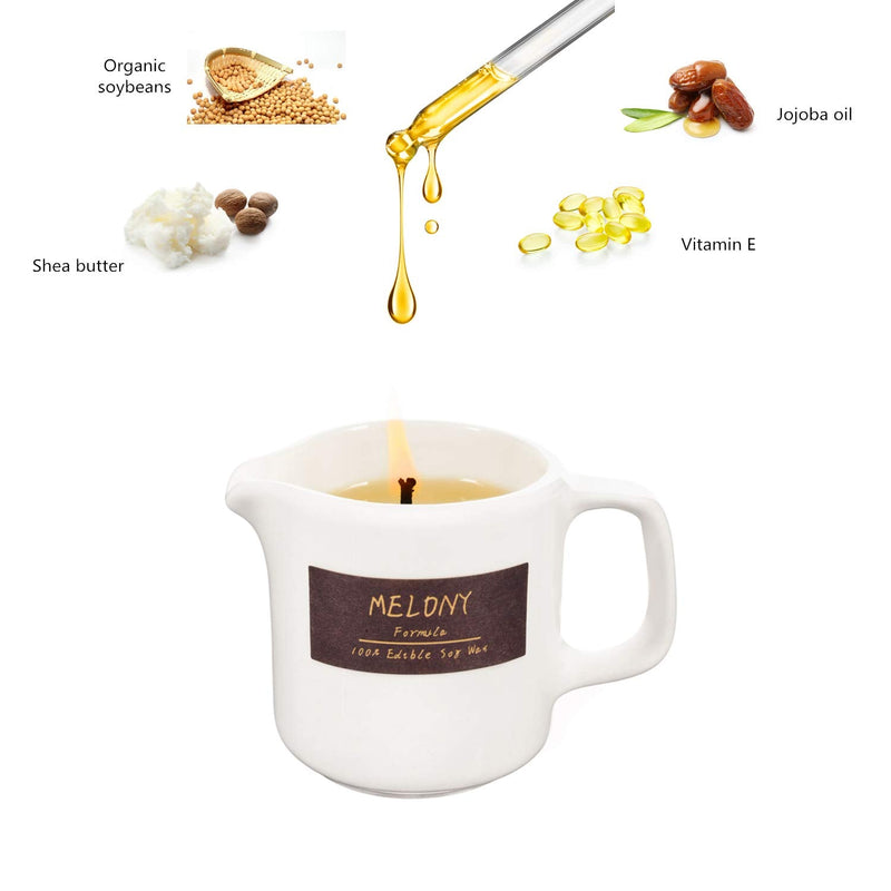 [Australia - AusPower] - MELONY Massage Candles Natural Edible Soy Lecithins Moisturizing SPA, Skin Treatment, Coconut , 2.82oz 