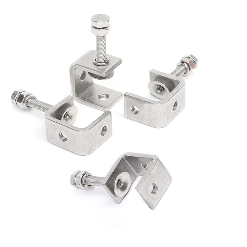 [Australia - AusPower] - Kyien 4Pieces 304 Stainless Steel C-Clamp Heavy Duty C-clamp Woodworking Welding Building Household Tiger Clamp G-Clamp 