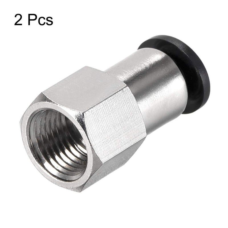 [Australia - AusPower] - uxcell Push to Connect Tube Fitting Adapter 4mm Tube OD X 1/8 NPT Female Straight Pneumatic Connecter Connect Pipe Fitting 2pcs 