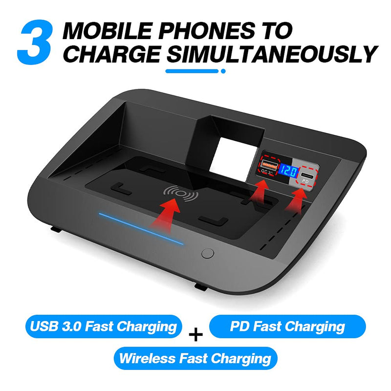 [Australia - AusPower] - Mixsuper 15W Wireless Car Charger Fit for Toyota RAV4 2019 2020 2021 QC3.0 Fast Charging with USB Port 36W QI Wireless Smart Phone Charging Pad 
