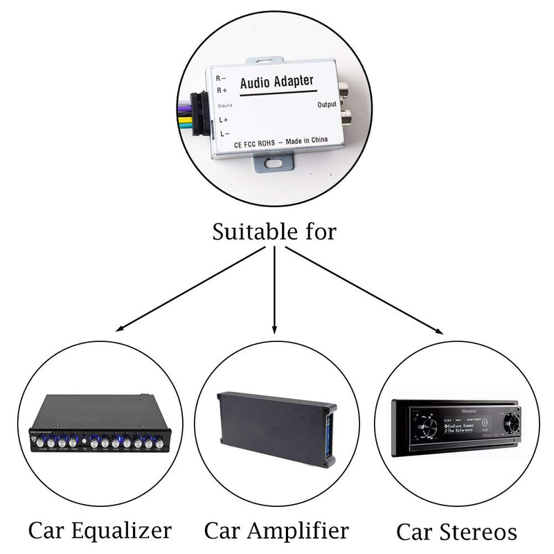 [Australia - AusPower] - Car Stereo Audio Speak Signal Hi-Low Converter for Auto Amp Subwoofer Amplifier CD Player High to Low Adapter 