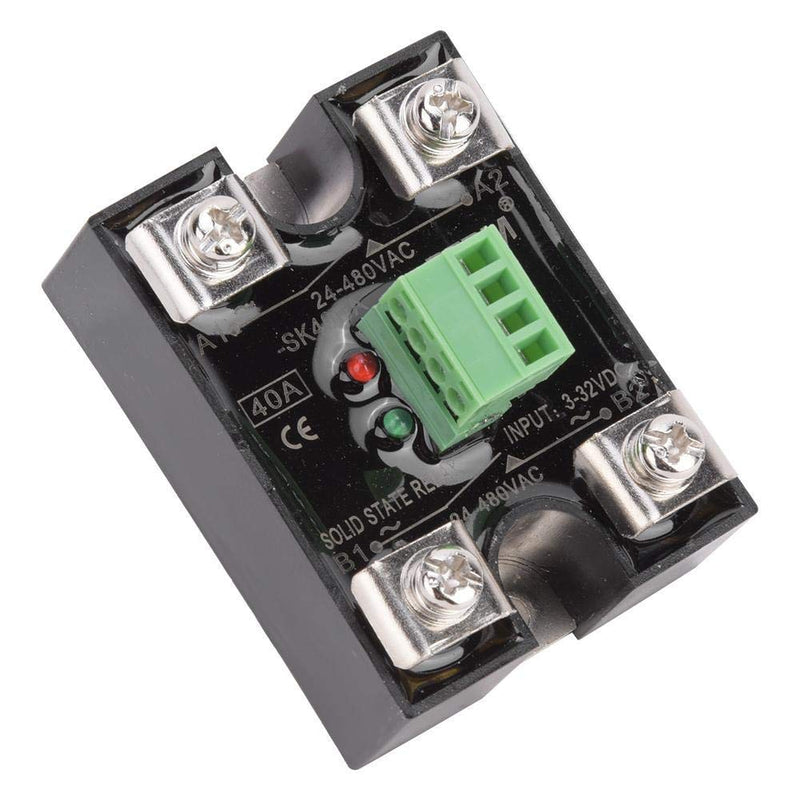 [Australia - AusPower] - Dual Channel DC Control Dual Channel AC Solid State Relay 24-480VAC Single Phase DC-AC SSR Relay Module(40A(BERM-SK40DA)) 