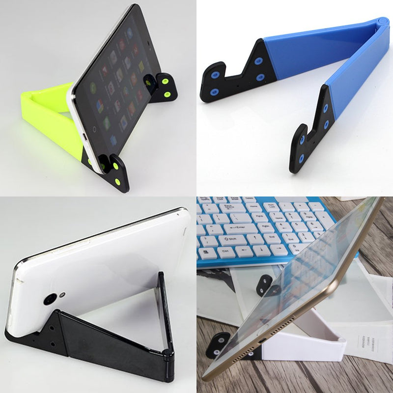 [Australia - AusPower] - 8 PCS Universal Pocket-Sized Colorful Portable Foldable V Model Mobile Phone Holder, SourceTon Desktop Stand Mount Holder Cradle Compatible with iPads,Tablets,E-Readers,Cellphones, Kindles, Pack of 8 