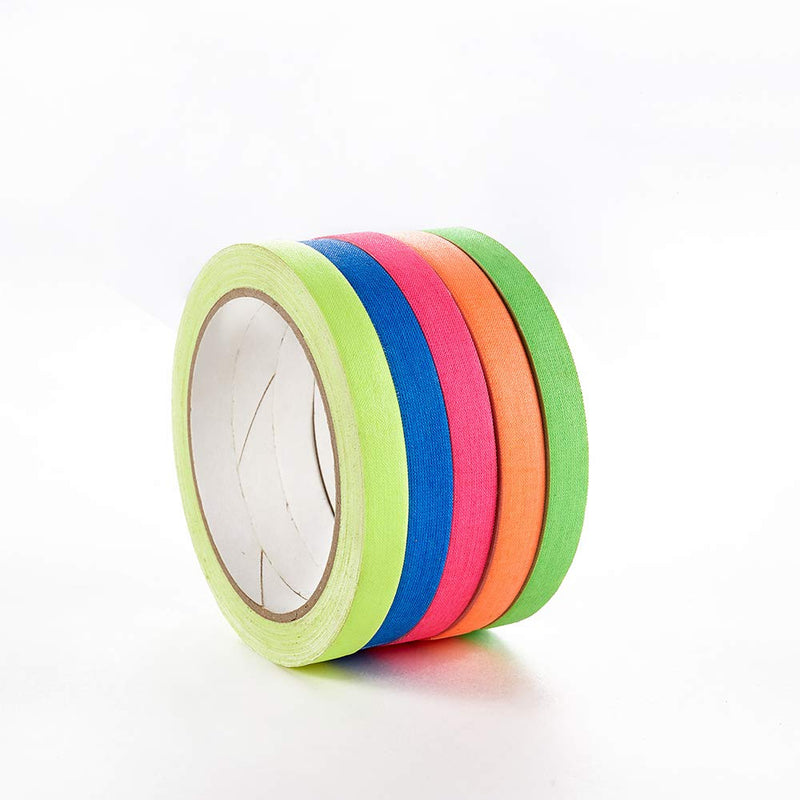 [Australia - AusPower] - Spike Tape Sets 0.5 inch x 36 ft Each,Gaffer Tape 5 Rainbow Colors Mark Tape Grid and Line Striping Adhesive Tape,Art,Dry Erase Tape for Hula Hoops,whiteboard,Pinstripe Tape for Floors,Stages 