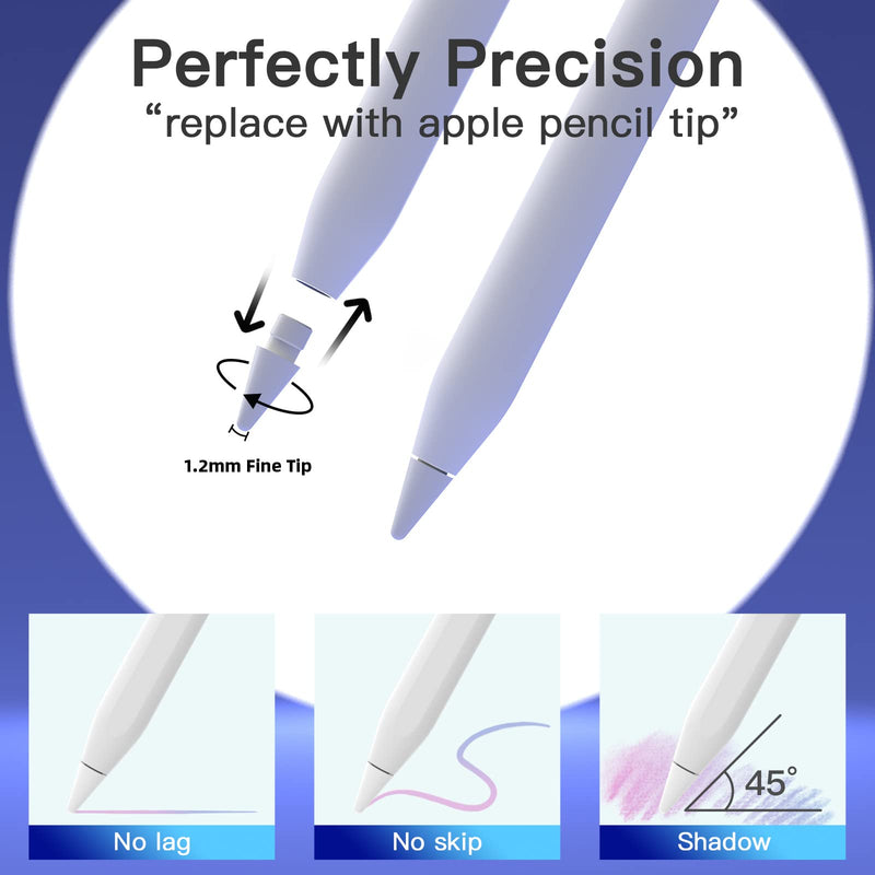 [Australia - AusPower] - Stylus Pen for iPad with Fine Tip, Upgraded Active Stylus Pencil with Palm Rejection & Tilting Detection for Apple iPad Pro 11/12.9 in, iPad 6/7/8/9th Generation, iPad Air 4th/3rd, iPad Mini 5th Gen 