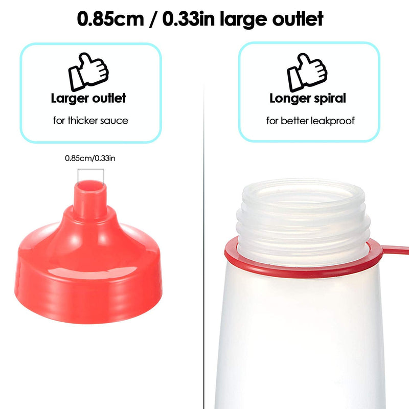 [Australia - AusPower] - Condiment Squeeze Bottle Wide Mouth, Ondiomn 2 Pack 550ml Clear Squeeze Bottles for Condiments, Paint, Ketchup, Mustard, Oil, Sauces, Resin, Baking, Cake Decorating, Cleaning, BPA Free-Food Grade 19 oz(550 ml) 