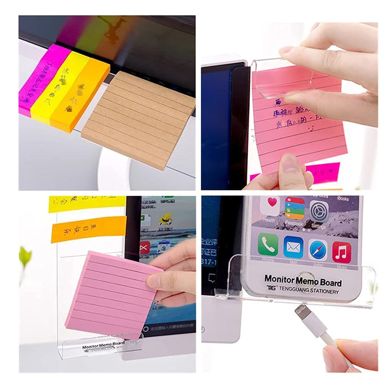 [Australia - AusPower] - Fannuoncc Computer Monitor Message Board/ Monitors Side Panel/Lower Storage Board /Notes Memo Board Message for Monitors , with Phone Holder , 1Set (Left / Right / Below ) 