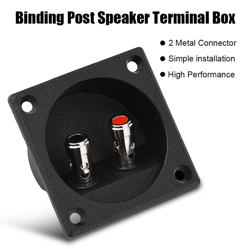 [Australia - AusPower] - Round Speaker Box Terminal, Subwoofer Box Terminal Cup Silver Push Spring Loaded Jacks Double Binding Post Speaker Terminal Plates Repalcement for DIY, Black 