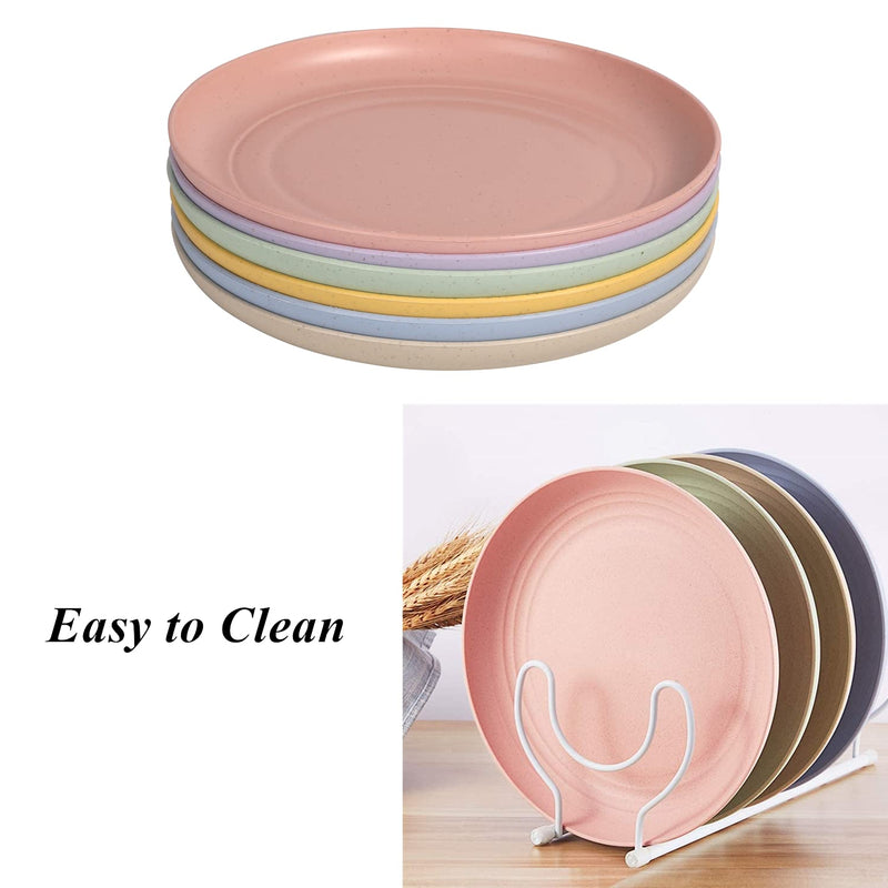[Australia - AusPower] - CAMBUY Wheat Straw Plates Lightweight Unbreakable Dinner Dishes Plates Set Non-Toxin Dishwasher & Microwave Safe BPA Free and Healthy for Kids Children Toddler & Adult (Small 6 Pack 5.9') Small 6 Pack 5.9' 