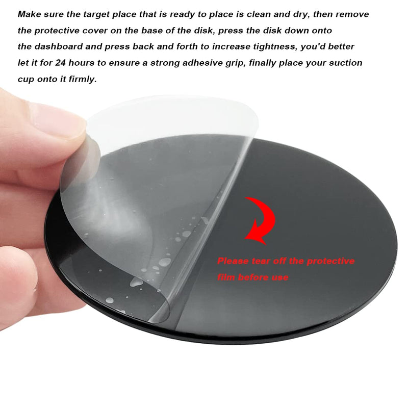 [Australia - AusPower] - 2 Pack 80mm Adhesive Dashboard Pad Mounting Disk, 3.15" Universal Suction Cup Mounting Disc for Suction Cup Phone Holder Mount Garmin GPS Magellan Sat Nav Dash Cam Bracket Stand Stick, Black 