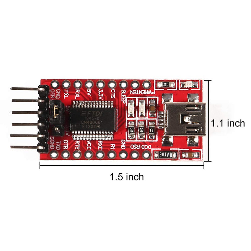 [Australia - AusPower] - 3PCS FT232RL Mini USB to TTL FTDI Adapter Module, 3.3V 5.5V FT232R Breakout FT232RL USB to Serial Converter Adapter Board Mini USB to TTL FT232RL 