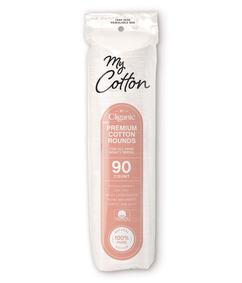 [Australia - AusPower] - My Cotton Premium Cotton Rounds for Face (540 Count) | Makeup Remover Pads, Hypoallergenic, Lint-Free | 100% Pure Cotton 