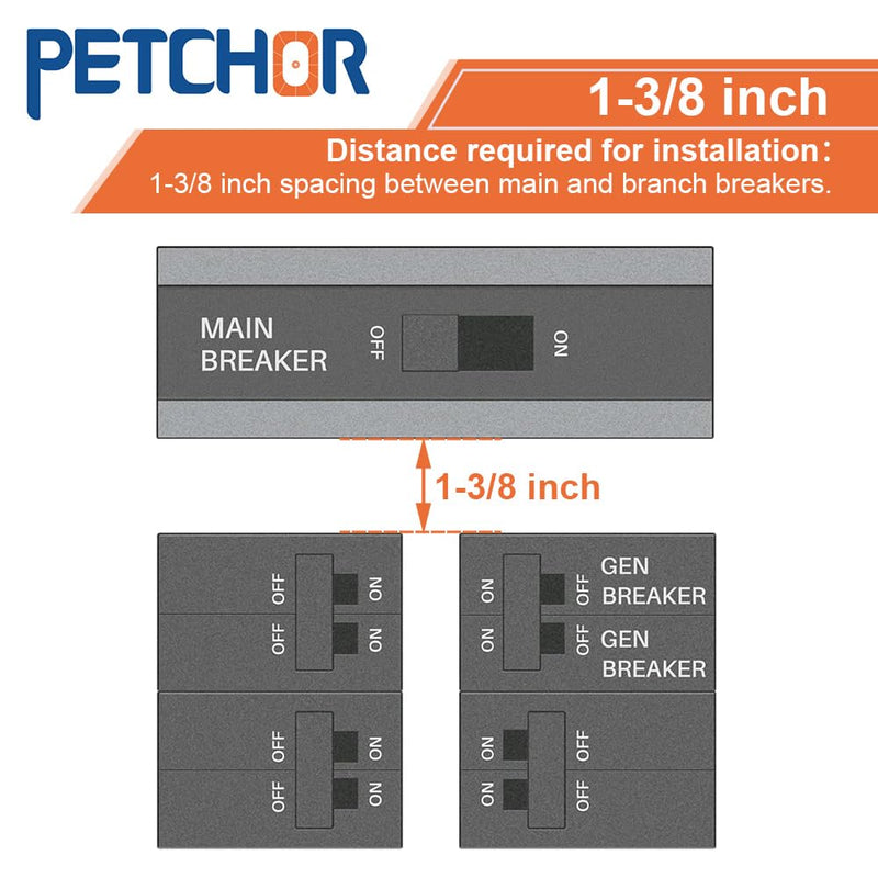 [Australia - AusPower] - PETCHOR SD200A Professional Generator Interlock Kit Compatible with Square D QO or Homeline 150 or 200 amp Panels, 1 3/8 inches Spacing Between Main and Generator Breaker for Safe Usage 