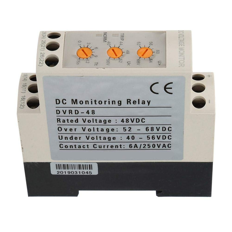 [Australia - AusPower] - Fafeicy Miniature Circuit Breaker Low-Voltage DC Relay Protection Relay Protector with 12V/24V/36V/48V for Over-Voltage and Under-Voltage Protection(DC48V) 