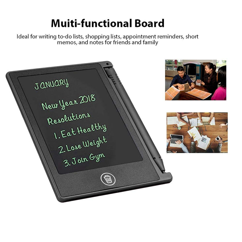 [Australia - AusPower] - Wendry LCD Writing Tablet, Electronic Writing Digital Drawing Board, LCD 4.5inch Handwriting Writing Tablet Drawing Board for Children/Kids Memo List Reminder Note(Black) Black 