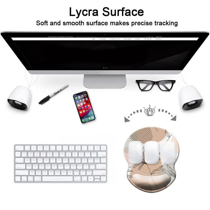 [Australia - AusPower] - Mouse Pad with Wrist Support, Non Slip Mousepad Wrist Rest for Office, Computer, Laptop & Mac- Durable & Comfortable & Lightweight Ergonomic Support Mouse Mat Abstract Art Plants Abstract Art 6 