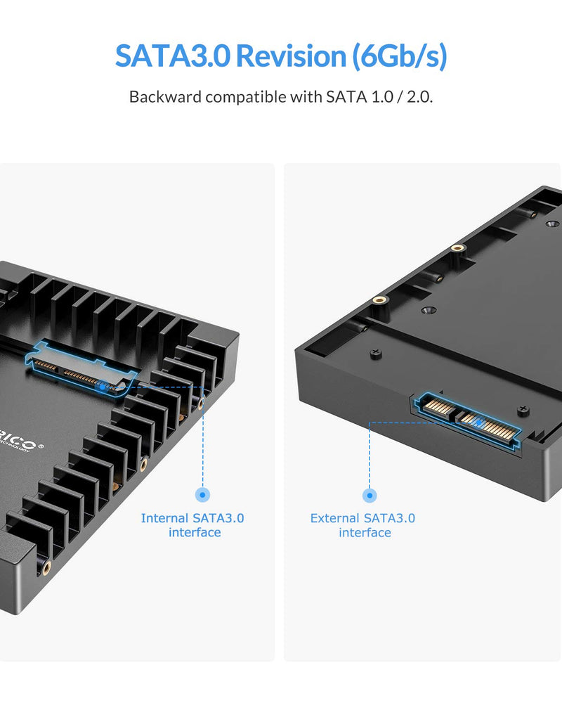 [Australia - AusPower] - ORICO 2.5 SSD SATA to 3.5 Hard Drive Adapter Internal Drive Bay Converter Mounting Bracket Caddy Tray for 7 / 9.5 / 12.5mm 2.5 inch HDD / SSD with SATA III Interface(1125SS) 