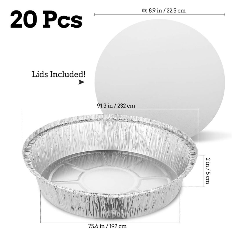 [Australia - AusPower] - BESTONZON 20PCS Heavy Duty Thicker Aluminum Foil Pans (9" X 9" X 2") 9" X 9" X 2" 