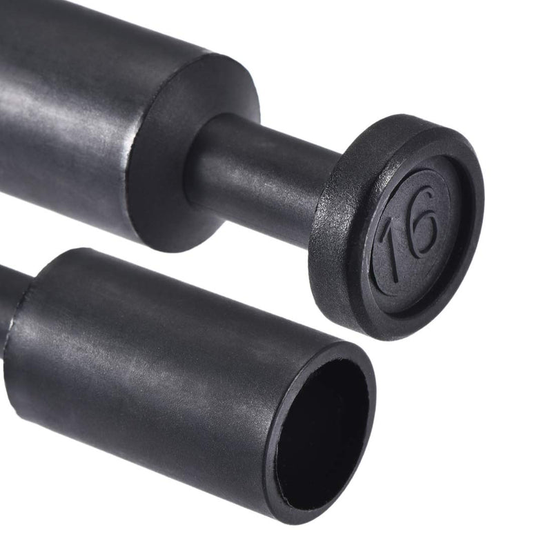 [Australia - AusPower] - uxcell Push to Connect Fittings, Cap Style Pneumatic Blanking Plugs, Fit for 16mm Inner Dia. Air Hose Tube Pipe, Plastic, Black, Pack of 10 