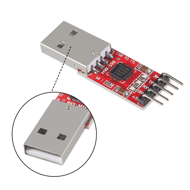 [Australia - AusPower] - AEDIKO 6pcs CP2102 USB 2.0 to TTL Module Serial Converter Adapter Module USB to TTL Downloader with Jumper Wires 