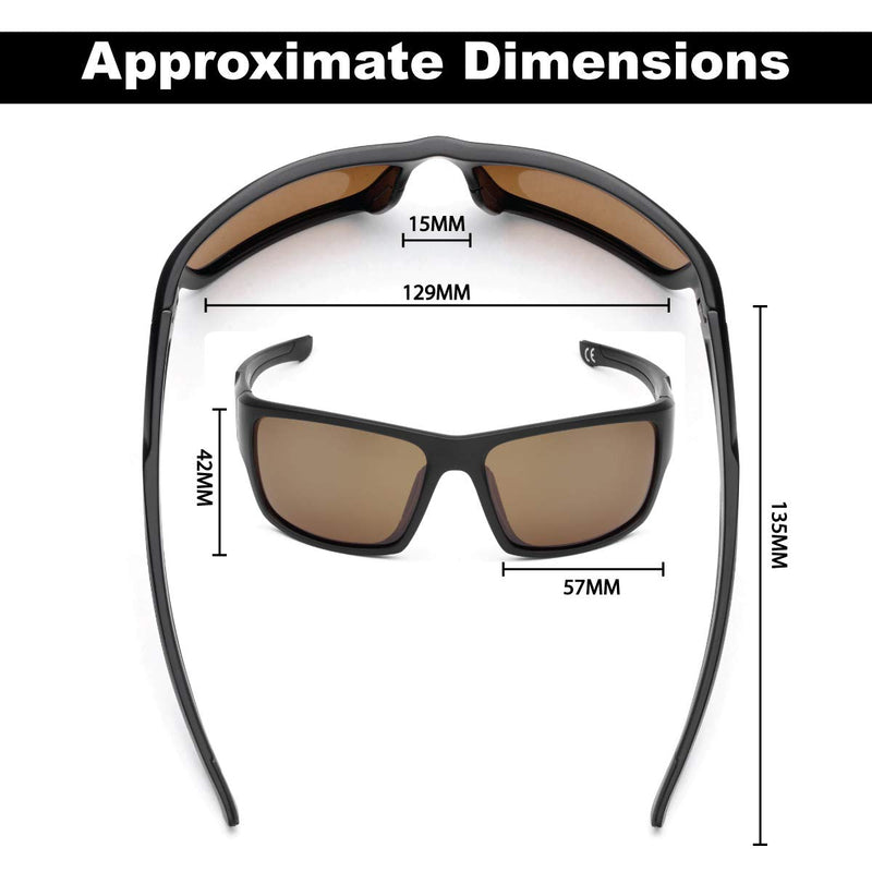 [Australia - AusPower] - Flying Fisherman Sand Bank Polarized Sunglasses with AcuTint UV Blocker for Fishing and Outdoor Sports Matte Black Frames/Amber Lenses 
