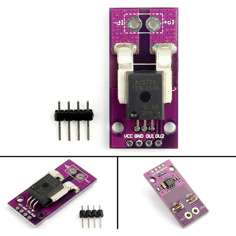 [Australia - AusPower] - HiLetgo ACS758 ACS758LCB-050B-PFF-T 50A Linear Current Sensor ACS758LCB Current Module 120 kHz Bandwidth 3-5.5V 