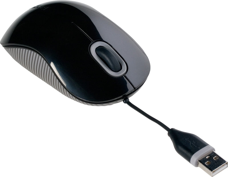 [Australia - AusPower] - Targus Fully Cord-Storing Optical Mouse with 2.5-Foot Adjustable USB Cord, Black (AMU76US) Fully Cord Mouse 