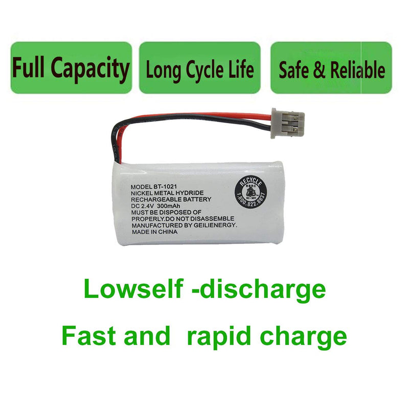 [Australia - AusPower] - GEILIENERGY 2.4V 300mAh BT-1021 BBTG0798001 Cordles Phone Battery Compatible with Uniden BT1021 BT-1025 BT-1008 BT-1016 Empire CPH-515B Cordless Phone (2-Pack) 2 Pack BT1021 