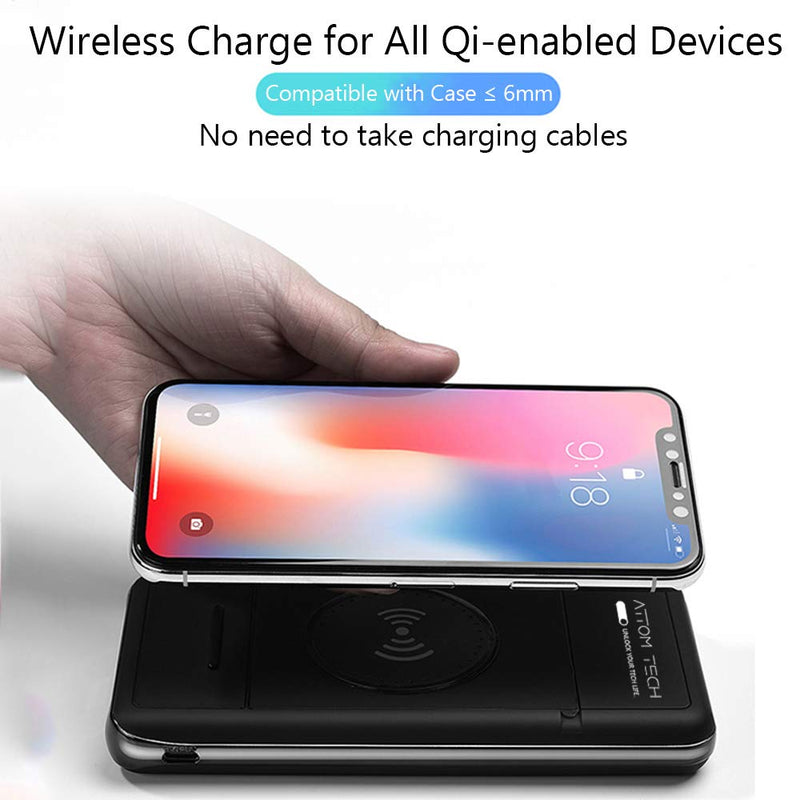 [Australia - AusPower] - Wireless Charger Power Bank with Phone Stand,Tomorotec 10000mAh Qi Wireless External Battery Pack Bank Portable Charger Compatible with Galaxy S8,S7,S6,Edge,iPhone 12,XS,XR,X,8,8 Plus,Nexus,HTC,Nokia 