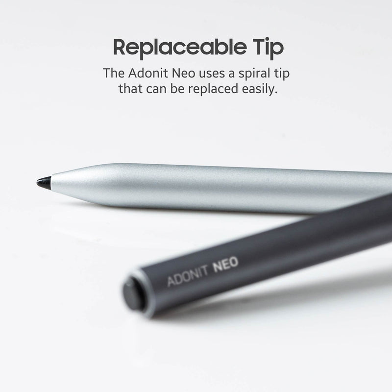 [Australia - AusPower] - Adonit Neo, Magnetically Attachable Stylus Pen for iPad with Palm Rejection, Active Digital Pencil, Compatible with iPad Air 4th/3rd, iPad Mini 6/5th, iPad 9/8/7/6th, iPad Pro 11/12.9" - Matte Silver 