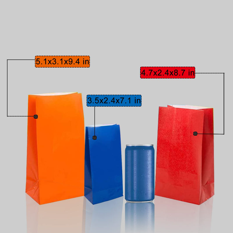 [Australia - AusPower] - KEYYOOMY Small Paper Bags Red Party Goody Bag for Party Favor (100 CT, 3.5 X 2.4 X 7.1 In) 3.5X2.4X7.1 IN 