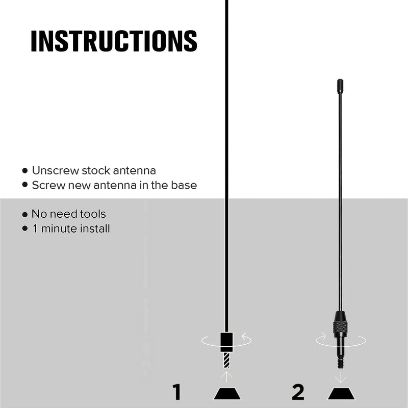 [Australia - AusPower] - KSaAuto Antenna Compatible with 1979-2009 Ford Mustang GT V6 | 8 Inches Premium Metal Antenna Mast Replacement | Designed for Optimized FM/AM Radio Reception 