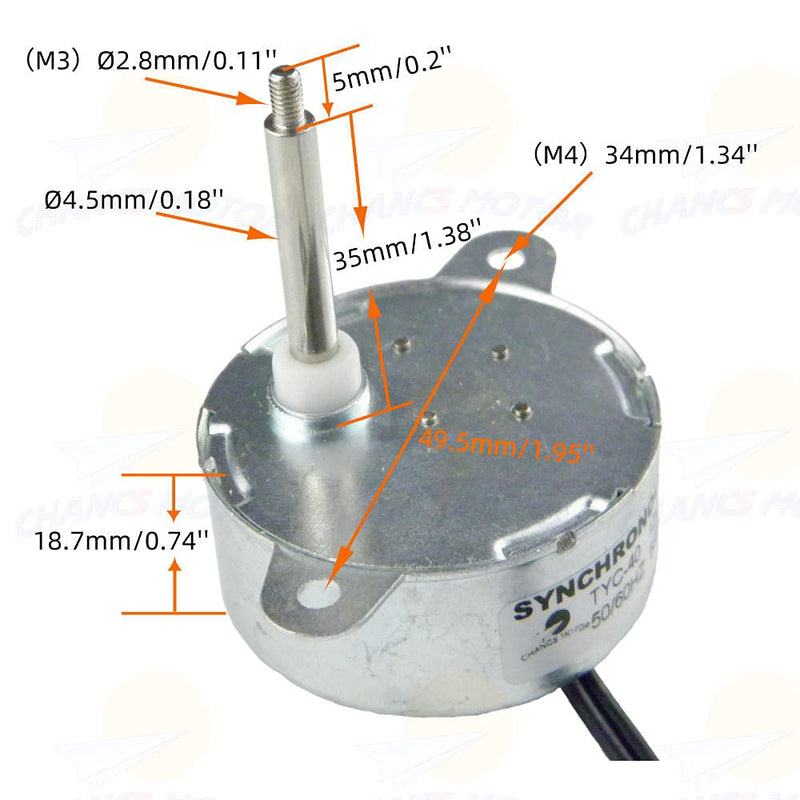 [Australia - AusPower] - CHANCS TYC40 Small Synchronous Motor 12V 5RPM AC Shaft 35mm for for Fiber Optic Christmas Ornamen (2PCS) 