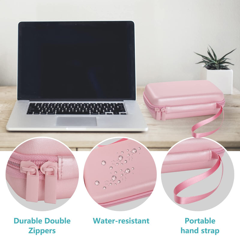 [Australia - AusPower] - GeeRic Case Compatible with MacBook Pro Accessories, Travel Cable Organizer Bag Pouch Electronic Accessories Carry Case Portable Waterproof (Pink) Pink 
